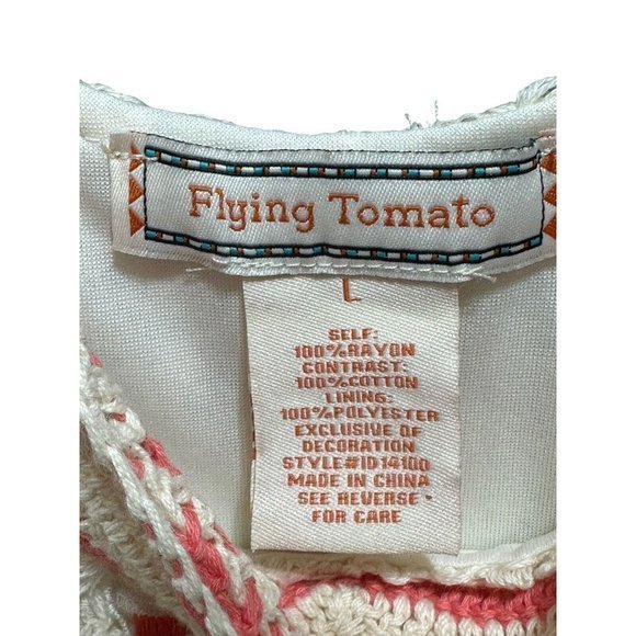 Flying Tomato Crochet Dress Large Boho Beach Hippie Festival Romantic Dainty - Picture 4 of 7